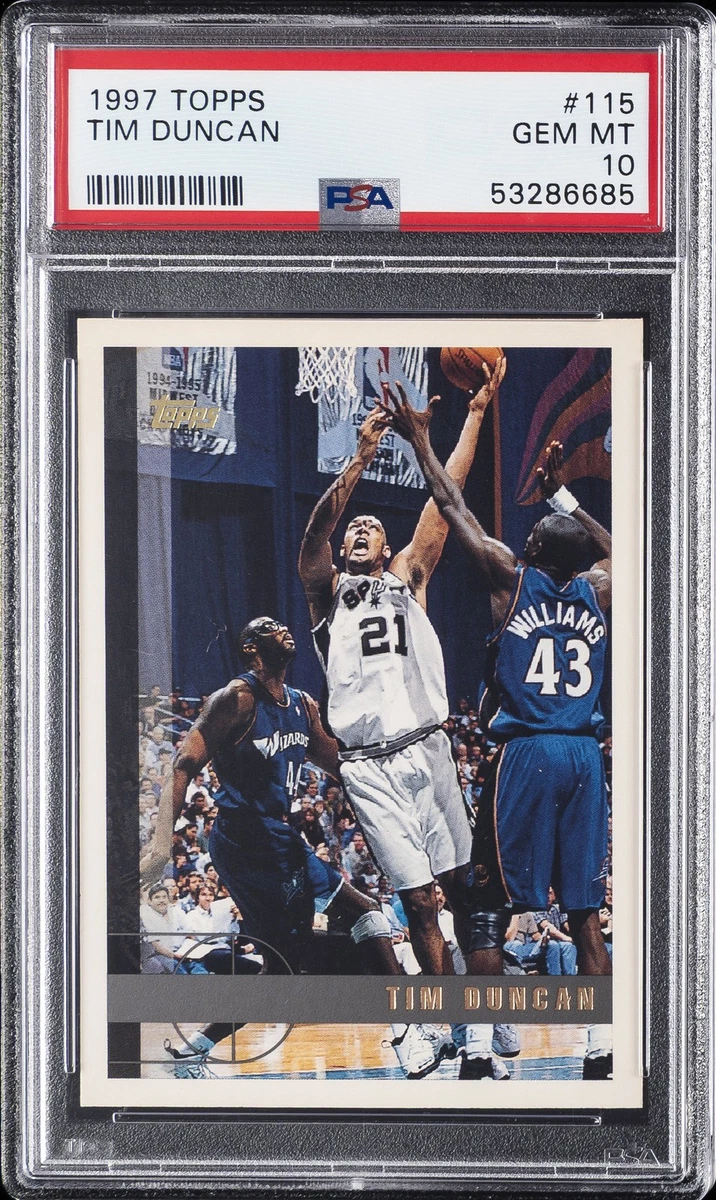 Tim Duncan Basketball Grade 10 Rookie Sports Trading Cards