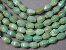 Arizona KINGMAN TURQUOISE 8x6-7mm Barrel Rice BEADS 16" Strand 90 cts  