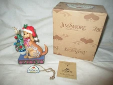 NEW 2012 Jim Shore Dog with Santa Hat Tails Wag For Christmas #4027767 Cat Angel