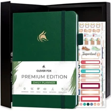Clever Fox Planner Daily Premium Undated Daily Planner (Forest Green)