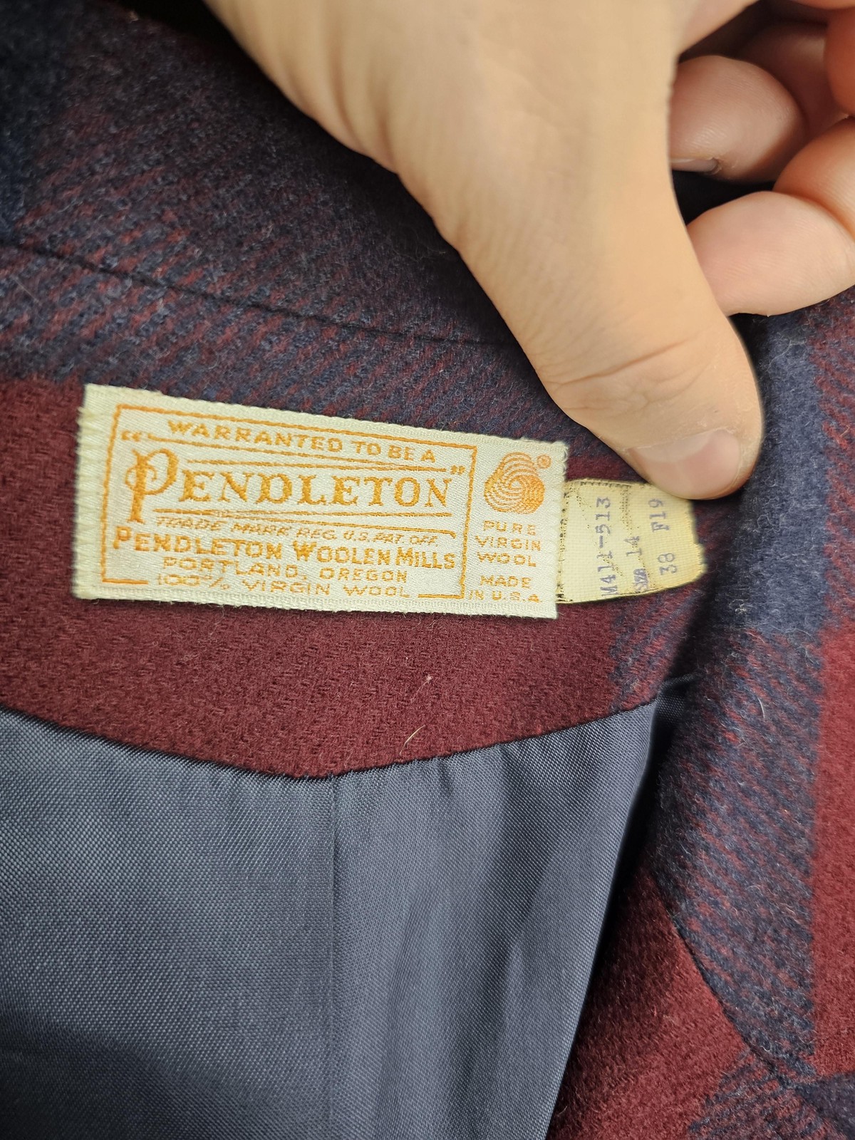 Pendleton Jacket Womens Medium Red Navy Plaid Woo… - image 6