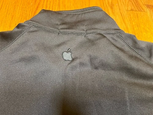 APPLE iOS Logo TRACK JACKET Mens XL Black MacOS Full Zip Extra Large Employee image 9