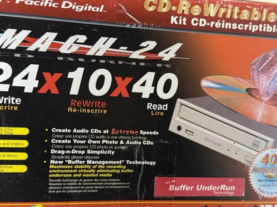#ad #ad Pacific Digital MACH 24 Internal IDE CD RW Drive Kit 24x10x40 NOS $70.00
