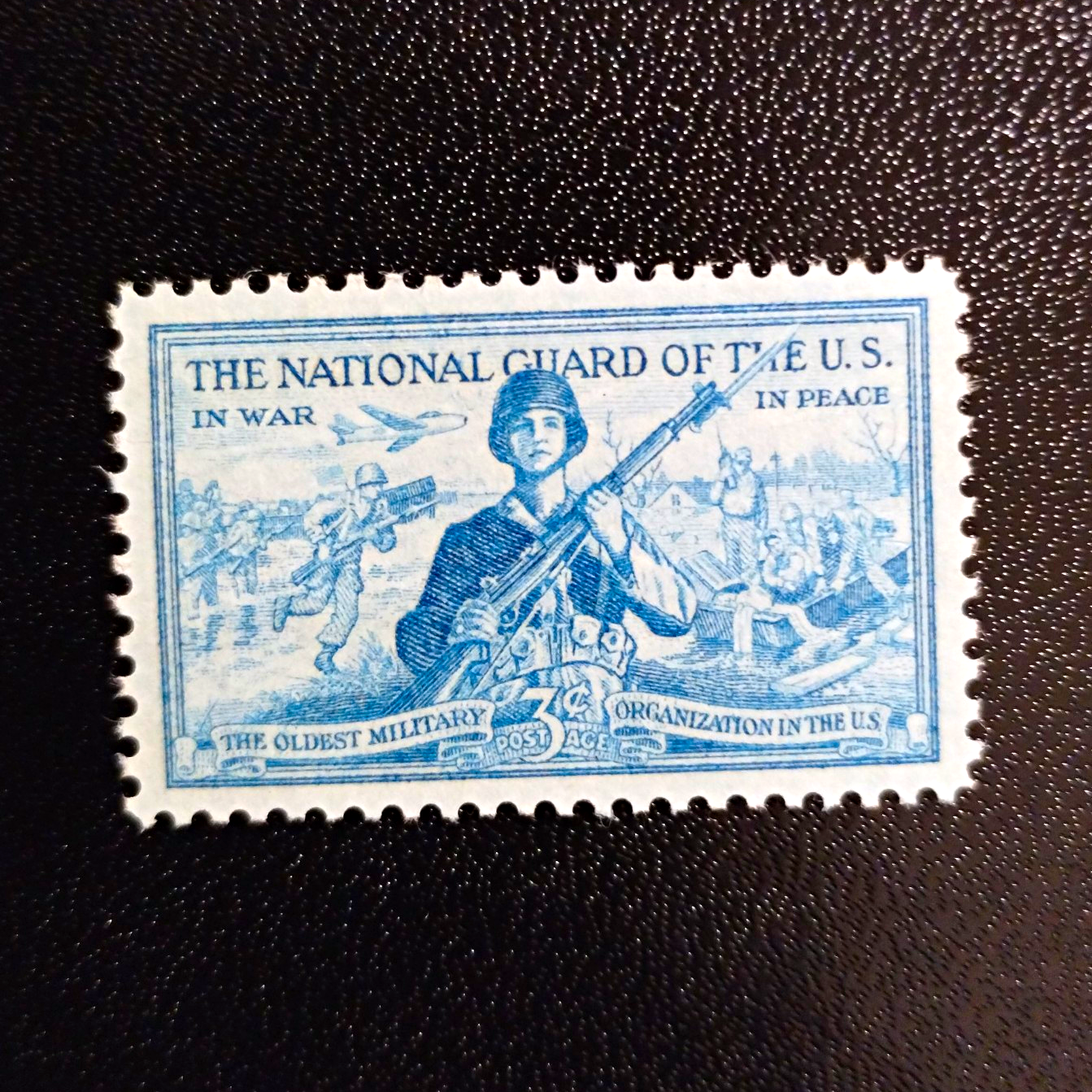 US The National Guard of the U.S. 3c Postage Stamp, Blue, MNH, Uncertified