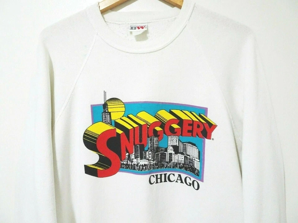 M/L Vtg 90s Snuggery Bar Chicago Superman Thrashed Skate Punk Grunge Sweatshirt - Image 3 of 4