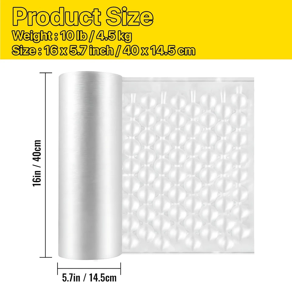 Bubble Protector Wrap 16 x 13 inch, 985 ft Air Cushion Roll Pillow Bags Film - Image 2 of 4