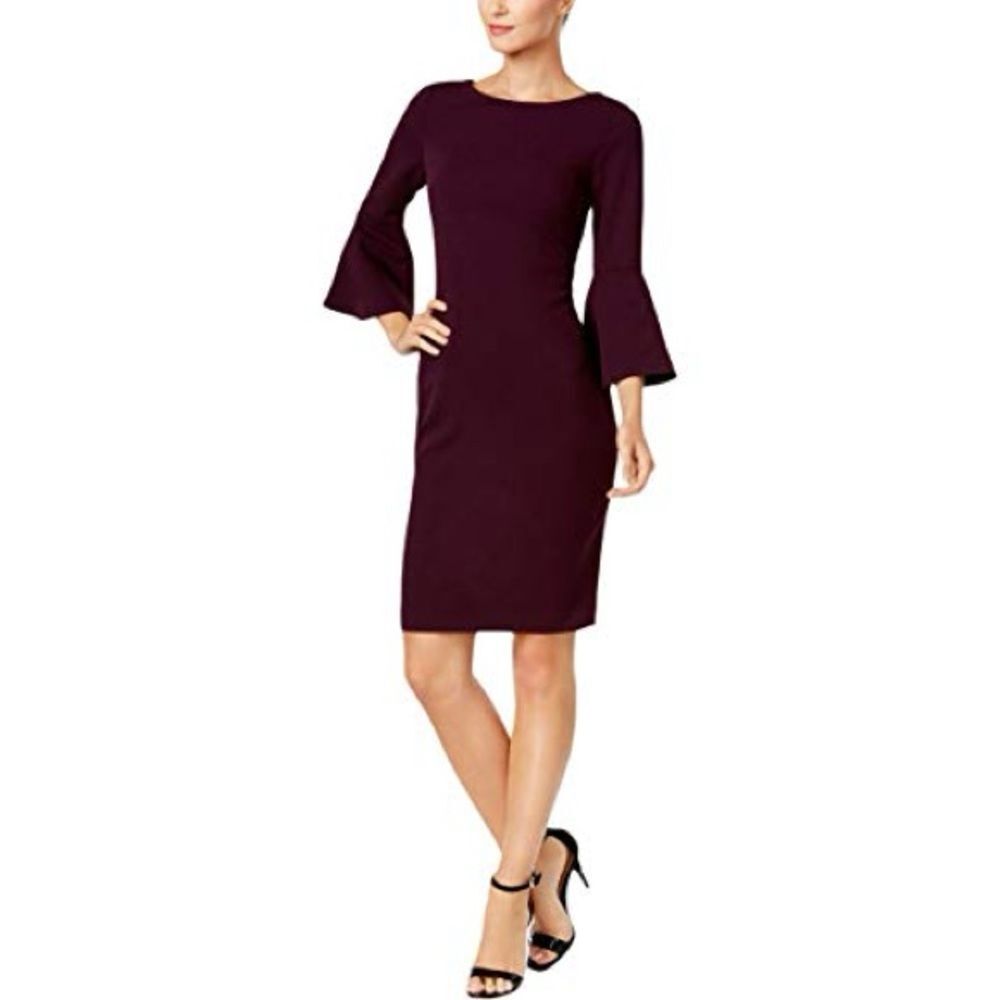 Calvin Klein Bell Sleeve Sheath Dress