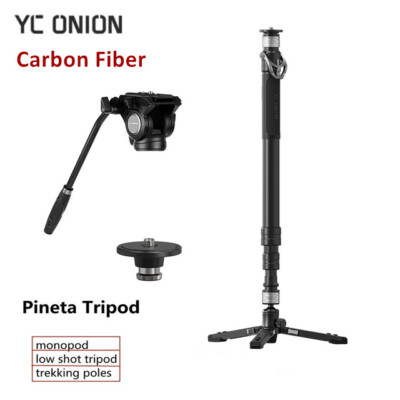 YC Onion Pineta Monopod Travel Camera Tripod Carbon Fiber hydraulic ball Head 