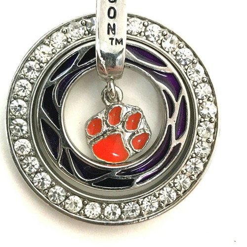 Clemson Tigers Necklace Silver Tone 
