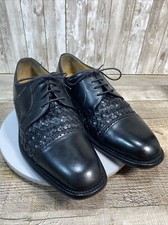 Miguel Angel Del Mar Mens Dress Shoes Black Leather Woven Derby Size 10 M Spain
