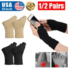 2Pair Wrist Thumb Support Compression Gloves Breathable Hand Injury Relief Glove
