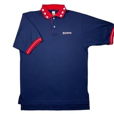 VTG 90s Wachovia Bank Defunct Wells Fargo made in USA Polo Collared Shirt size S