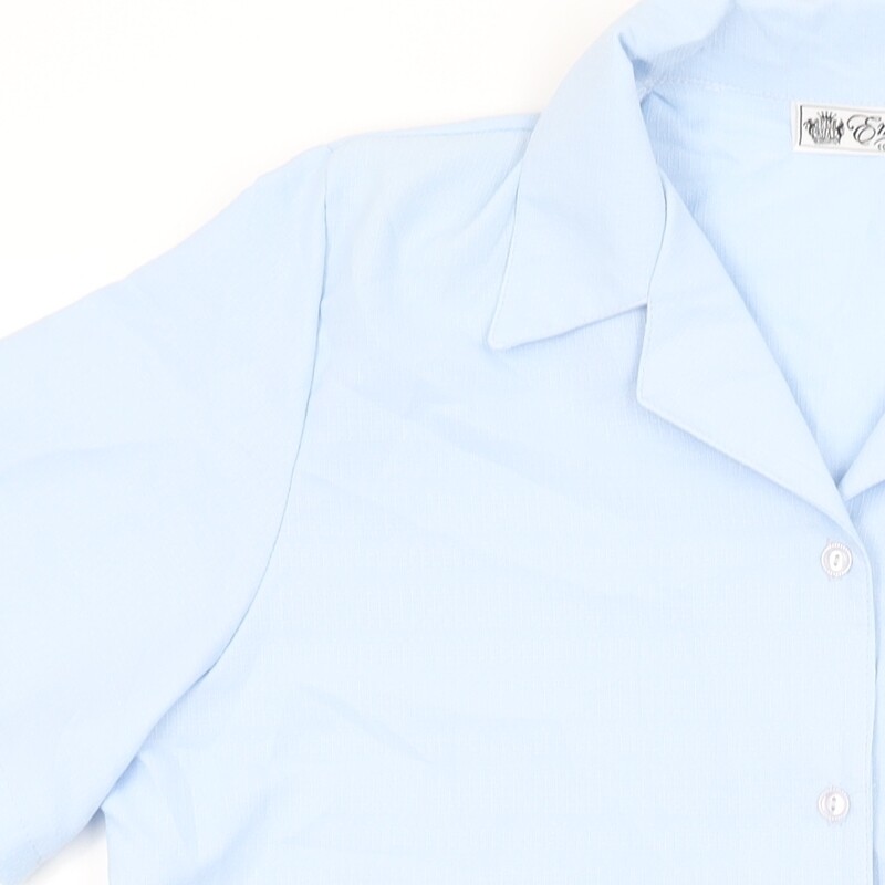 Emma Collection Womens Blue Polyester Basic Butto… - image 5