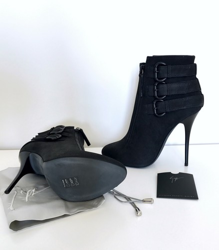 Giuseppe Zanotti Design tronchetti stivaletti ankle boots pelle nera fibbie  38 | eBay