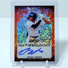Greg Jones 2019 Leaf Flash Flash Of Brilliance On-Card Auto Orange 02/10 TB Rays
