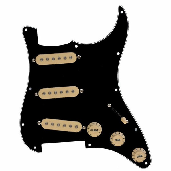 Black Kmise Electric Guitar Loaded Pickguard for Fender Strat Parts SSS
