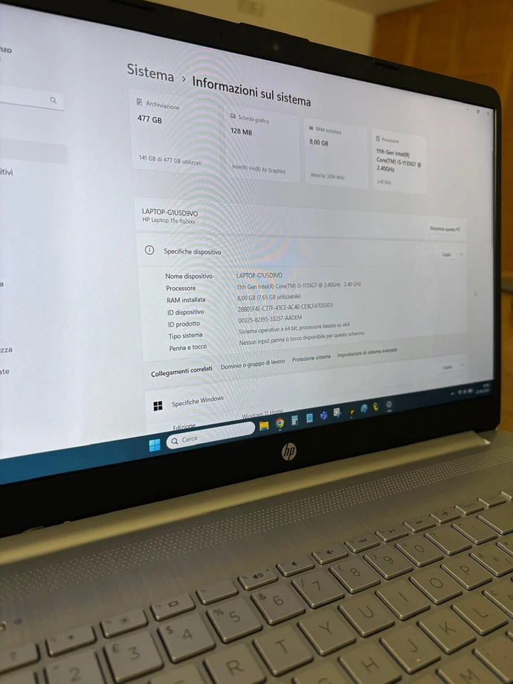 Portatile notebook HP 15s-fq2006sl i5-11th RAM 8GB SSD 512GB - Immagine 3 di 4
