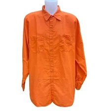 3 Red Kap Mens XXL Long Sleeve Orange Work Shirt Cotton Dual Chest Pockets