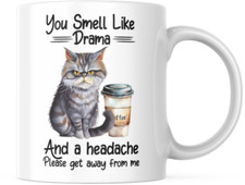Mug Drama Funny Cat Coffee Ceramic Gift DRAMA...