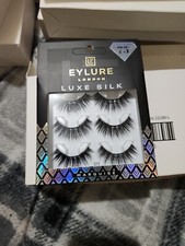 NEW Eylure False Lashes LONDON Luxe Silk Marquise with Adhesive Included 3 Pair