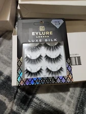NEW Eylure False Lashes LONDON  Luxe Silk Marquise with Adhesive Included 3 Pair