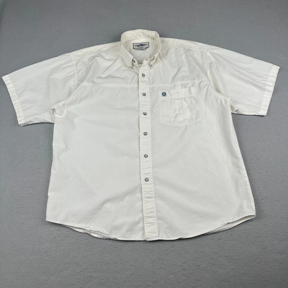 Vintage Arizona Jean Co Shirt Mens Large Ivory Button Down Camp Y2K Western 90s - Image 2 of 4