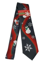 Hallmark Holiday Traditions NWT Men's Tie Christmas Snowman 