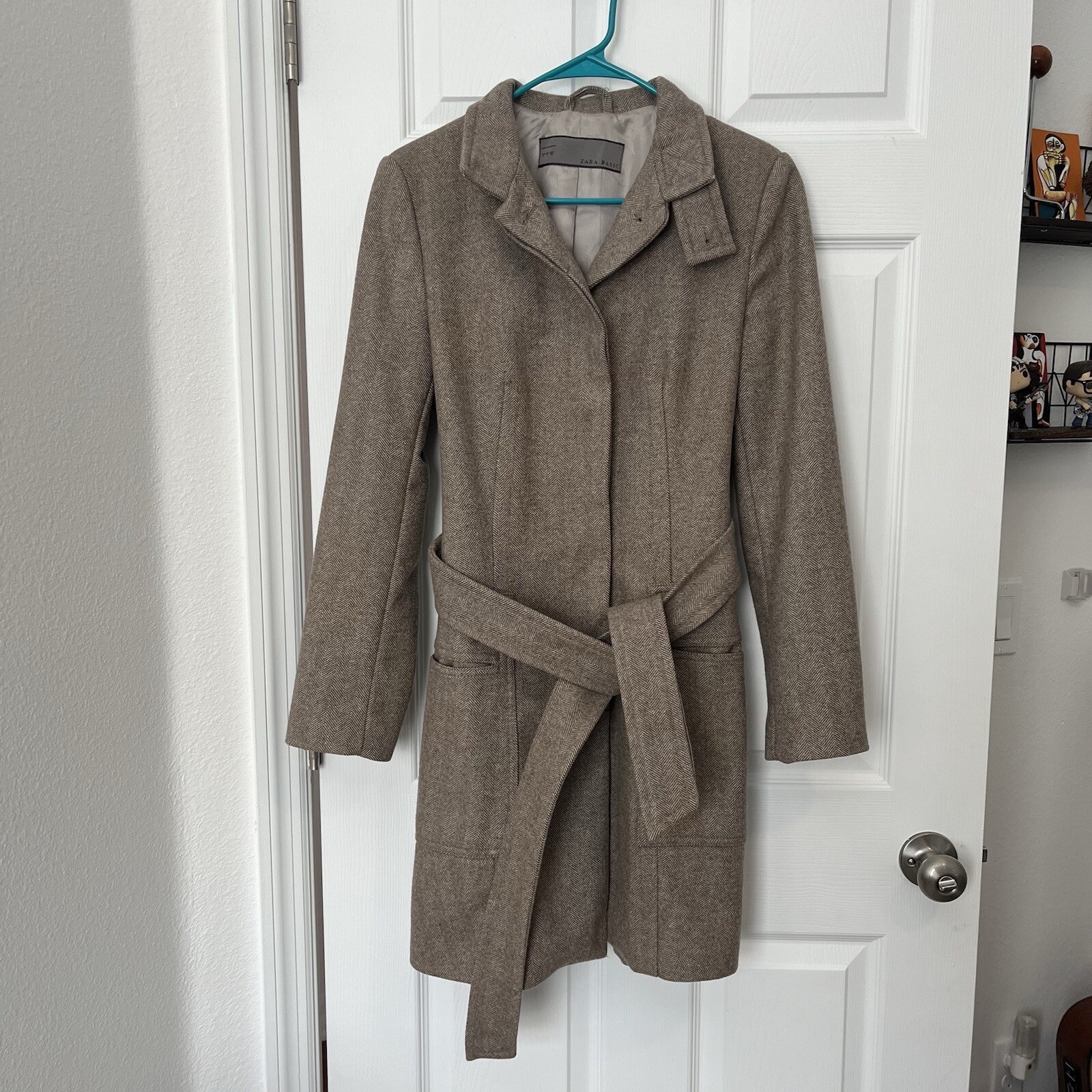 ZARA BASIC Outerwear Long Wool Jacket Womens Medi… - image 8