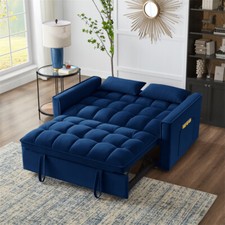 4-in-1 Convertible Sofa Bed Pull Out Couch Bed,Velvet Fabric 2-Seater Loveseat
