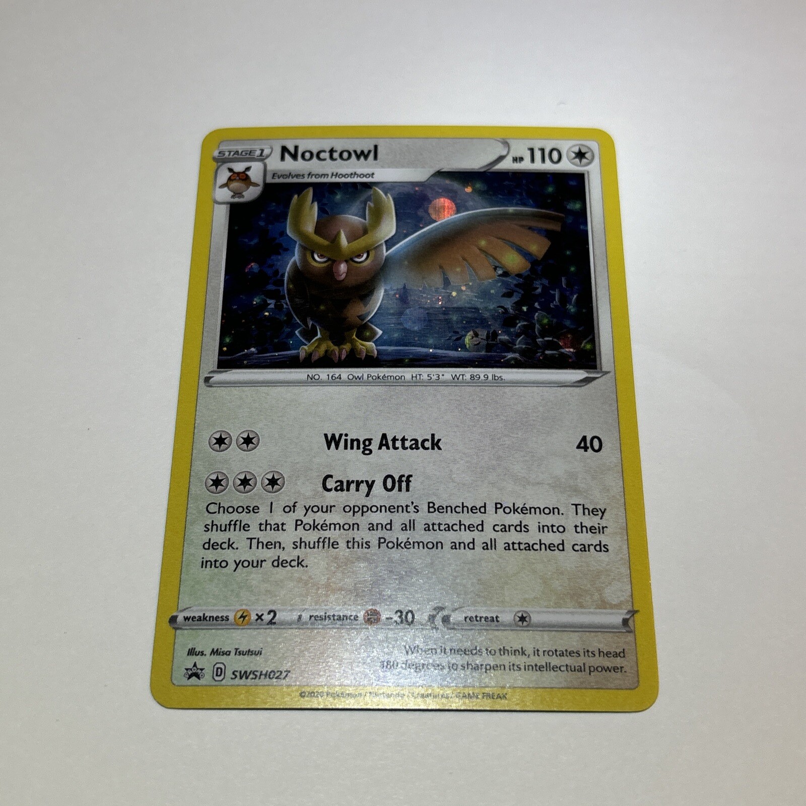Noctowl SWSH027 Black Star Promo Holo Pokemon Card