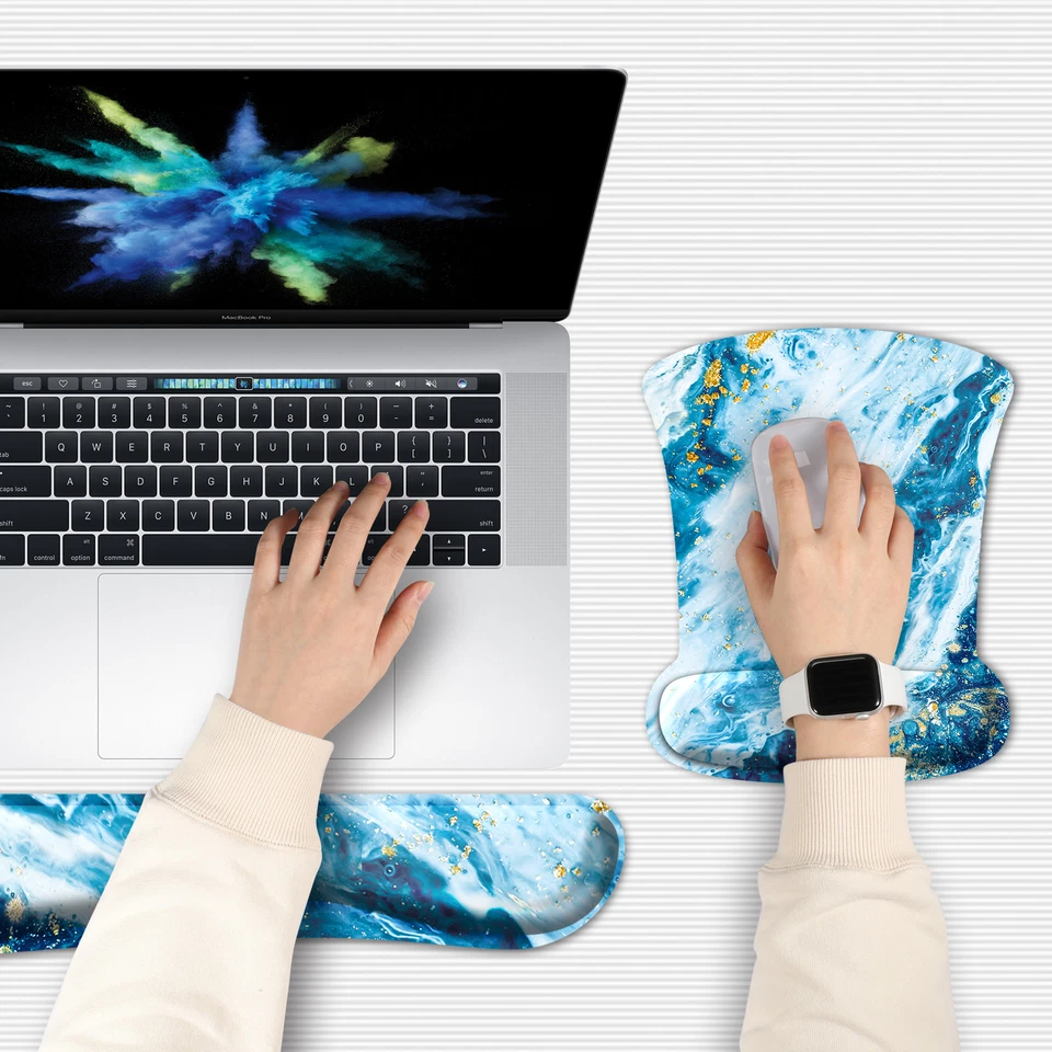 Mouse Pad with Wrist Support and Keyboard Wrist Rest Non-Slip Durable Mouse Pad - Image 4 of 4