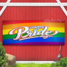 Happy lgbt pride day Indoor Outdoor Banner Sign