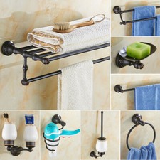 Oil Rubbed Bronze Bathroom Accessories Set,Robe hook,Paper Holder,Towel Bar