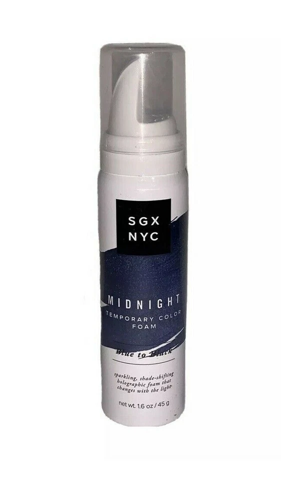  Espuma temporária para cor de cabelo SGX NYC meia-noite azul a preto fl oz 1,6 - Imagem 2 de 3