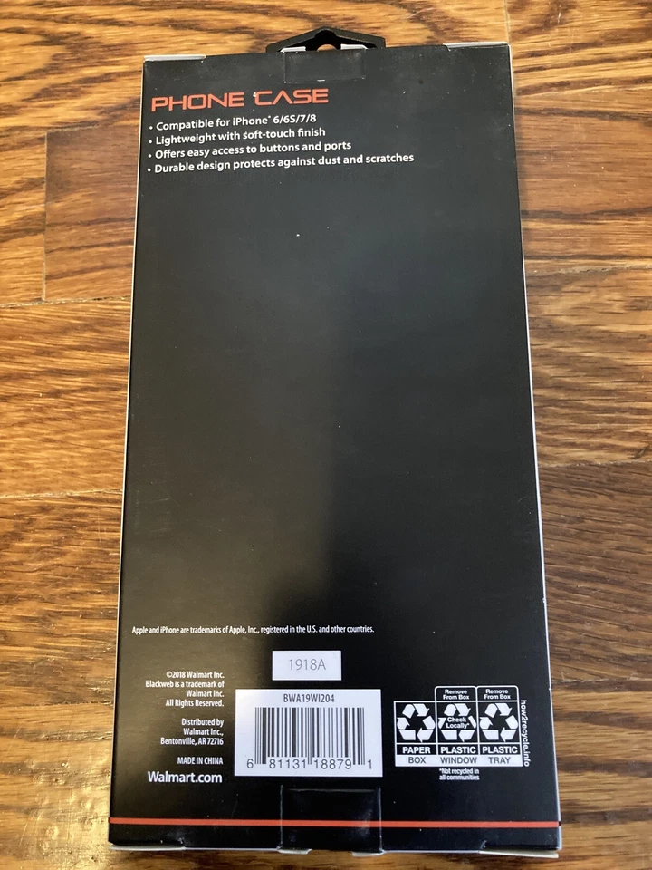 Funda para teléfono Blackweb iPhone 6/6S/7/8 acabado ligero suave al tacto... Foto 2 de 2