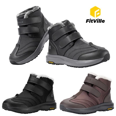FitVille Herren Winterschuhe Weit Schneestiefel Wasserdicht Kurzschaft Stiefel