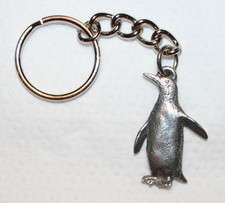 PENGUIN Fine Pewter Keychain Key Chain Ring USA Made