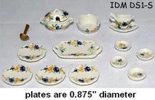 DINNER SET Ceramic Set Dollhouse Miniatures Formal Kitchen 1:12 Scale