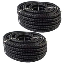 2 PCS of 50 FT 1/2" 13mm Split Wire Loom Conduit Polyethylene Tubing Black Color