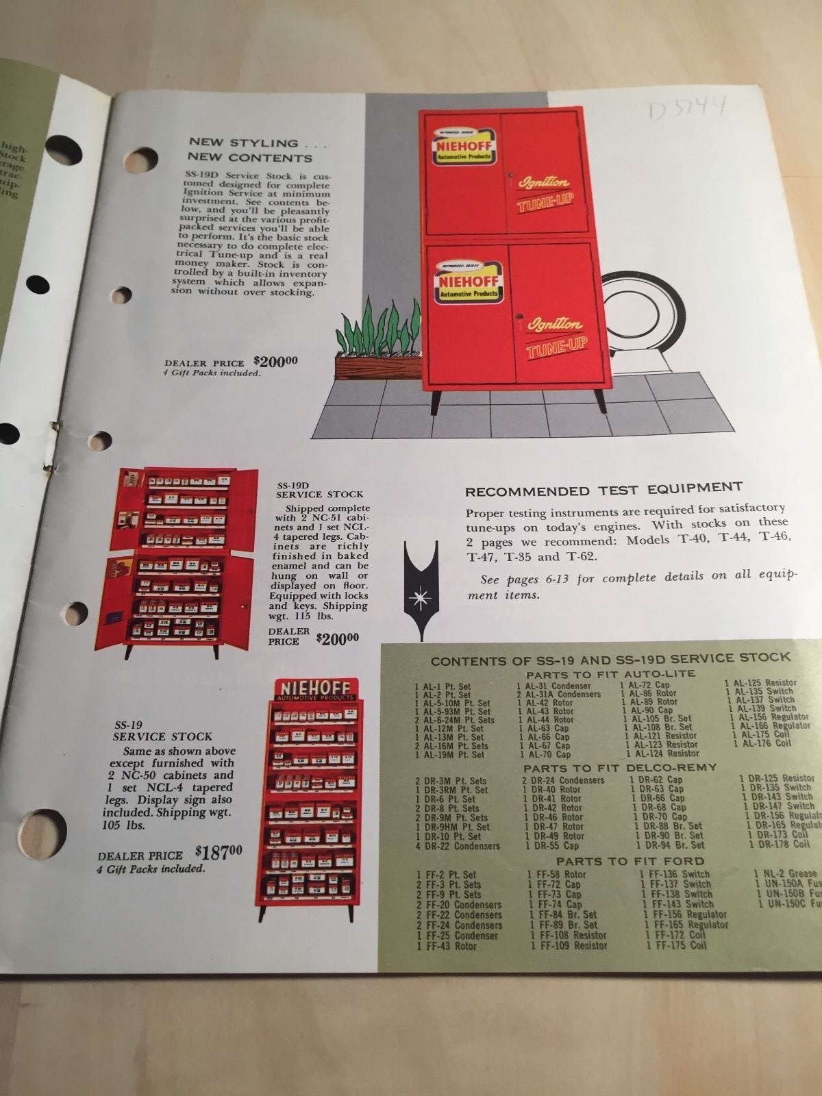 50 60 's Niehoff Service Stock & Testing Equipment Catalog Guide Book