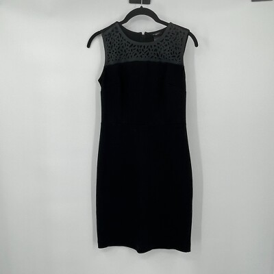 Ann Taylor Womens Dress 0P Black Faux Leather Sheath Business Casual  Classic | eBay