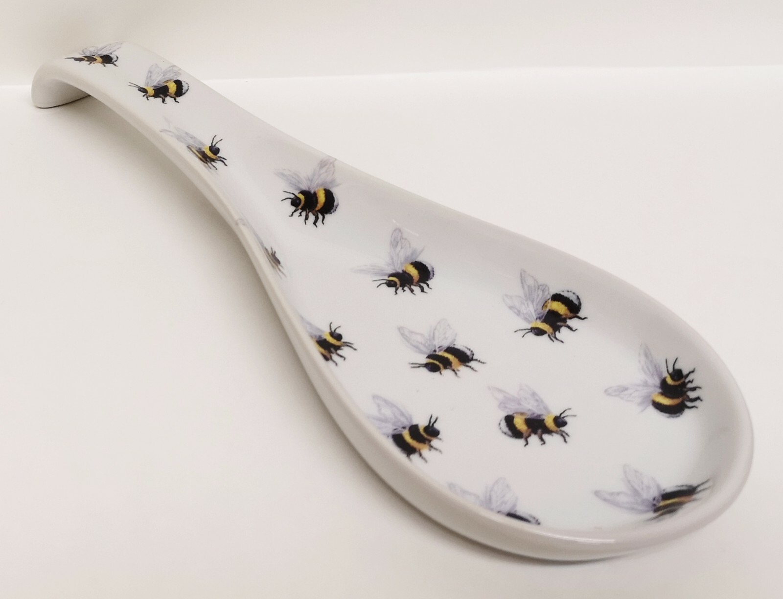 Bees Spoon Rest Large Porcelain Ceramic 27cm 10.5"" Spoon Bumble Bees Decor UK