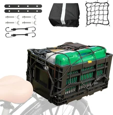 YEEGO E-Bike Foldable Rear Basket, Rear Bicycle Cargo Rack, Ebike Storage Basket