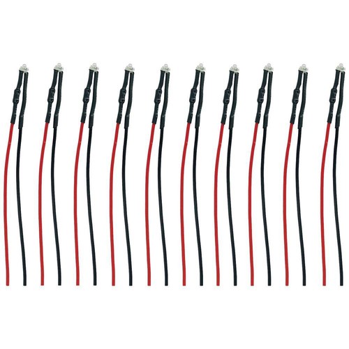 10er Multipack TAMS Elektronik 81-50260-10-C LED mit Anschlussdrähten Kaltweiß