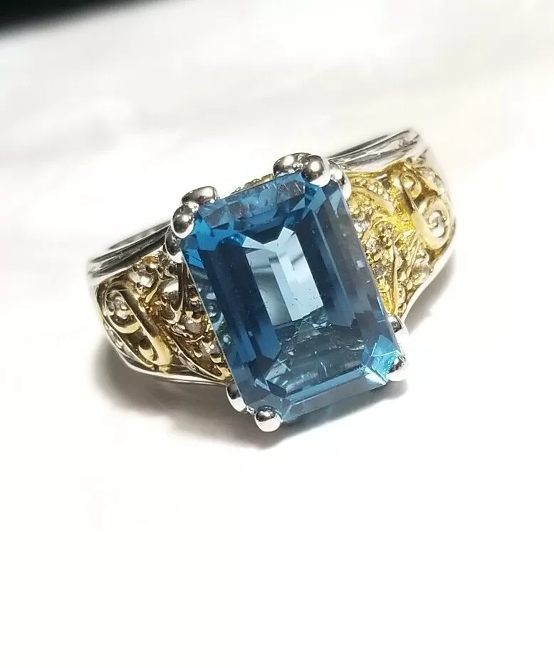HSN Victoria Wieck yellow gold Sterling silver Emerald cut Swiss