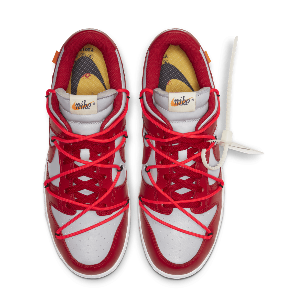 CT0856-600 Off-White × Nike Dunk Low University Red Wolf Grey