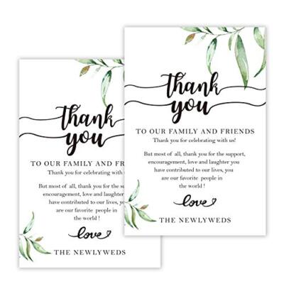 Wedding Thank You Place Cards - Pack Of 50 4x6 Inch Table Setting Cards For Reception Decor
