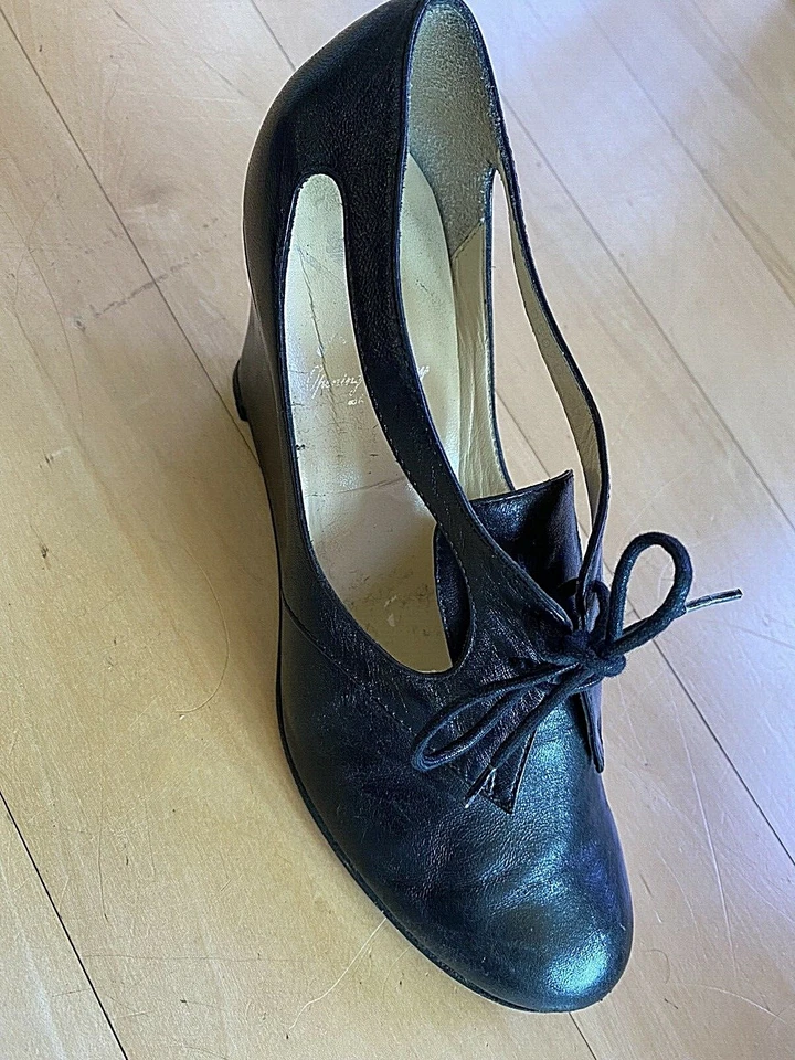 CEREMONIA DE APERTURA Botines de cuña de cuero con cordones 37 6,5 Foto 3 de 4