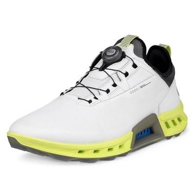 NEU ECCO Herren Biom C4 BOA Gore-TEX wasserdichter Golfschuh weiß/gelb 1