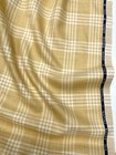 Wool Linen Silk Suiting Fabric Yellow White Plaid Ariston Italy 2.0m